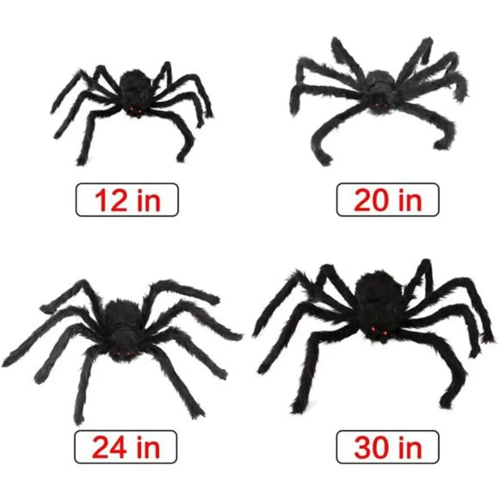 Halloween Spider Decorations, Aitey Halloween Scary Giant Spider Set with 4